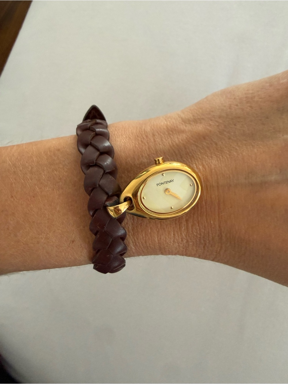Brown Braided Leather Fontenay Watch